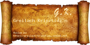 Greilach Krisztián névjegykártya